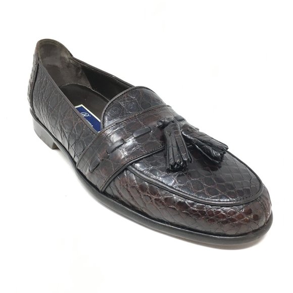 Men\'s Bragano by Cole Haan Loafers Shoes Size 9 Brown Full Genuine Crocodile main image 11